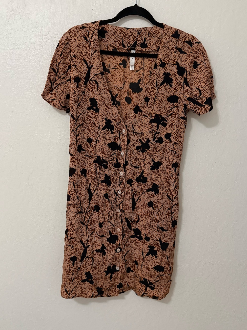 RVCA Women's Button-Front Floral Dress Size Large